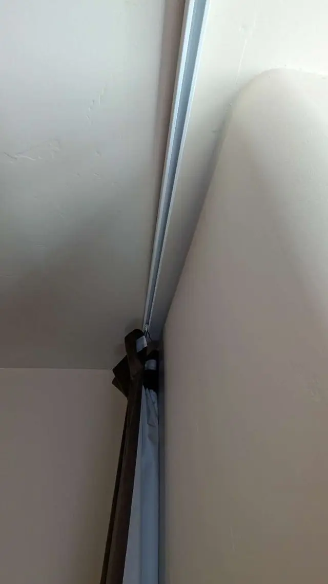 Curtain track mounting detail