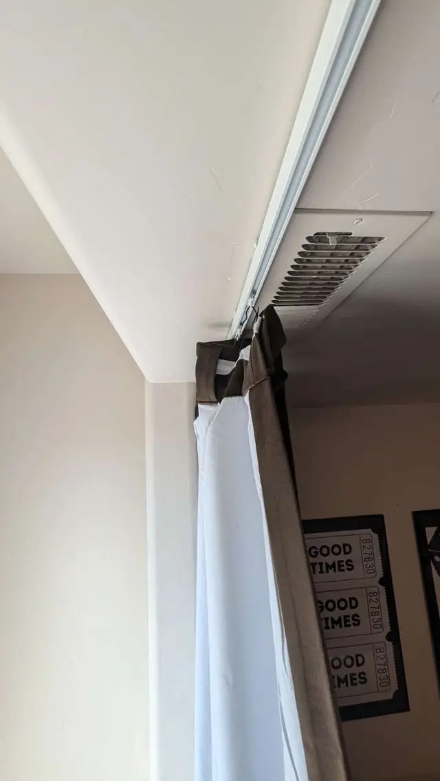 Curtain track mounting detail