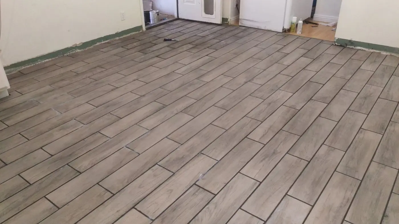 Finished tile flooring
