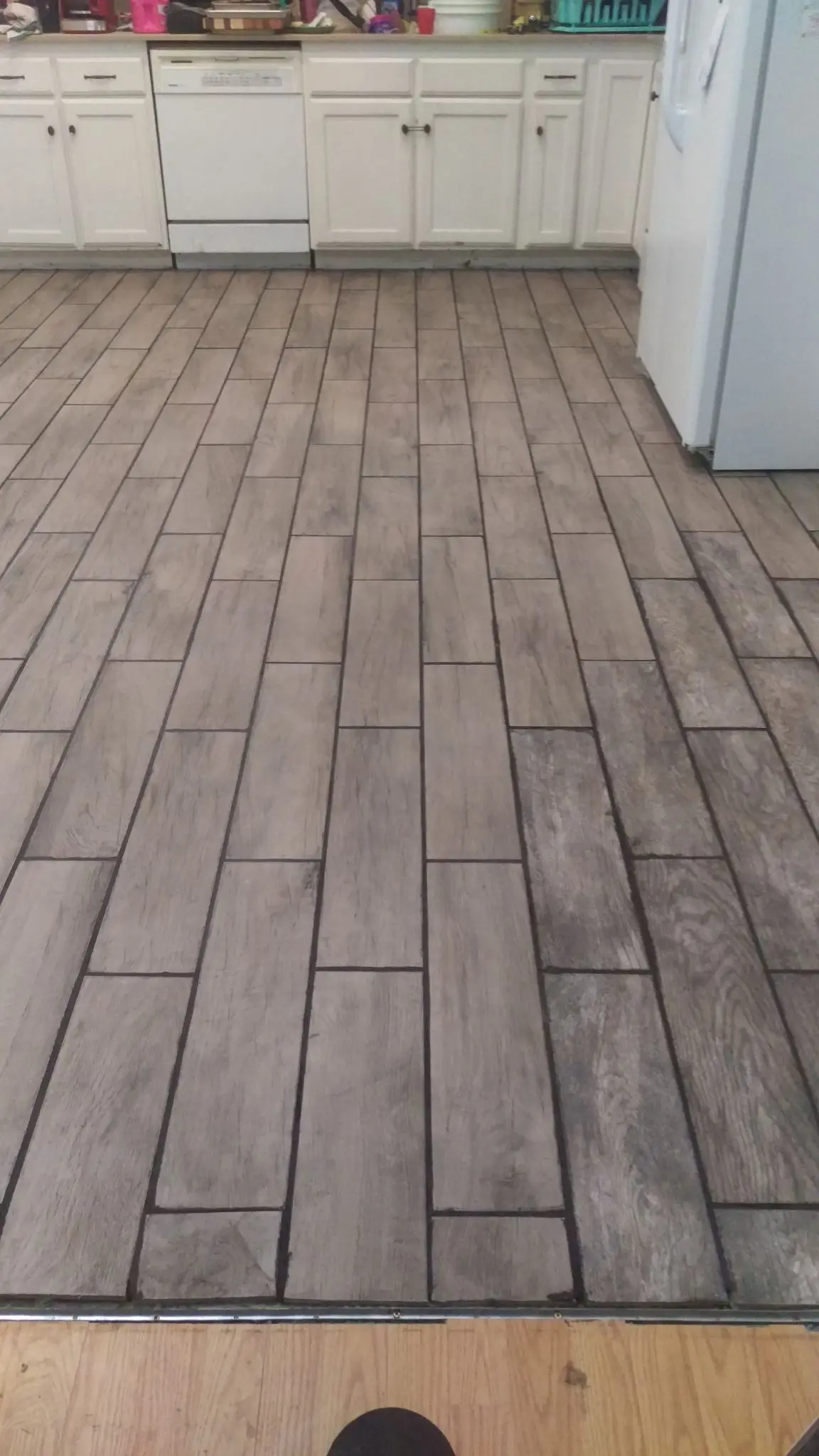 Finished tile flooring