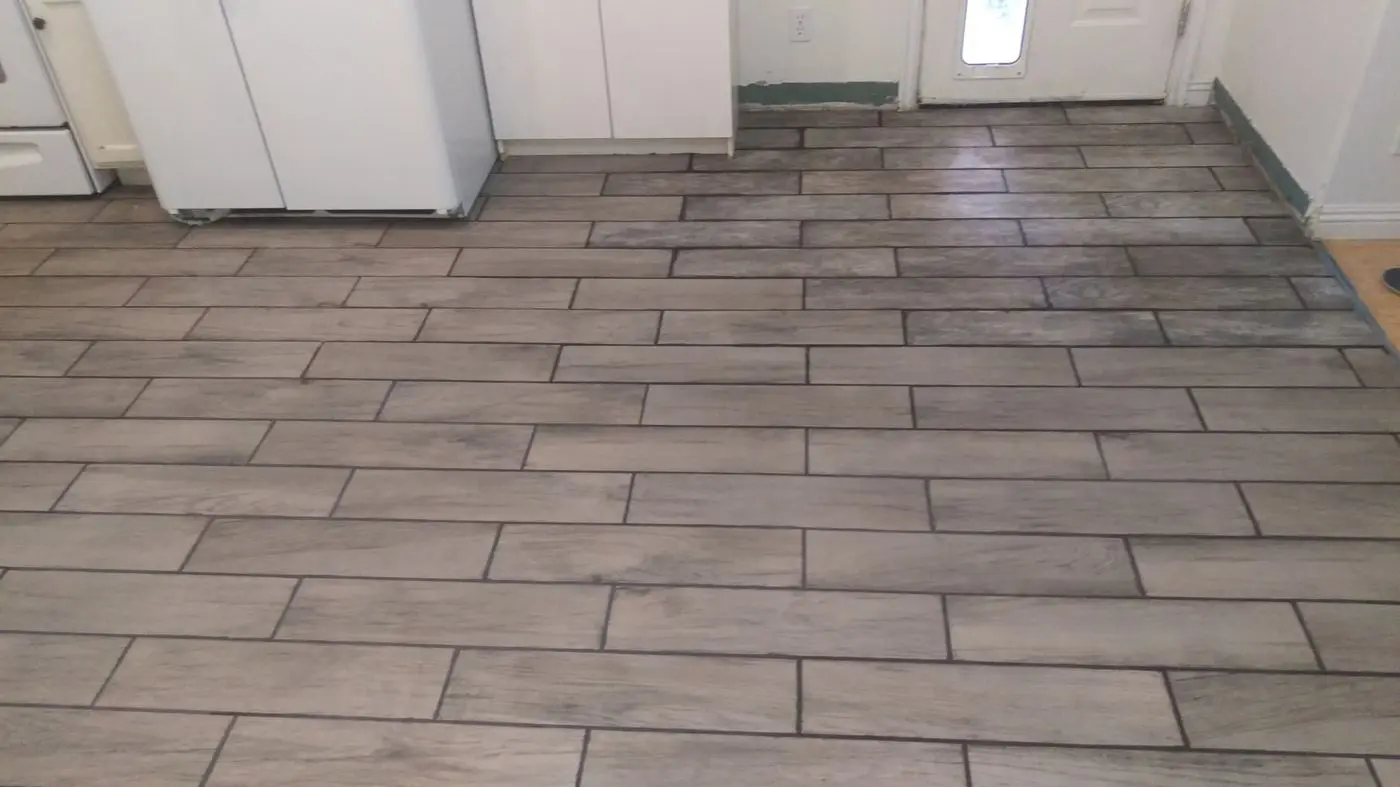 Finished tile flooring