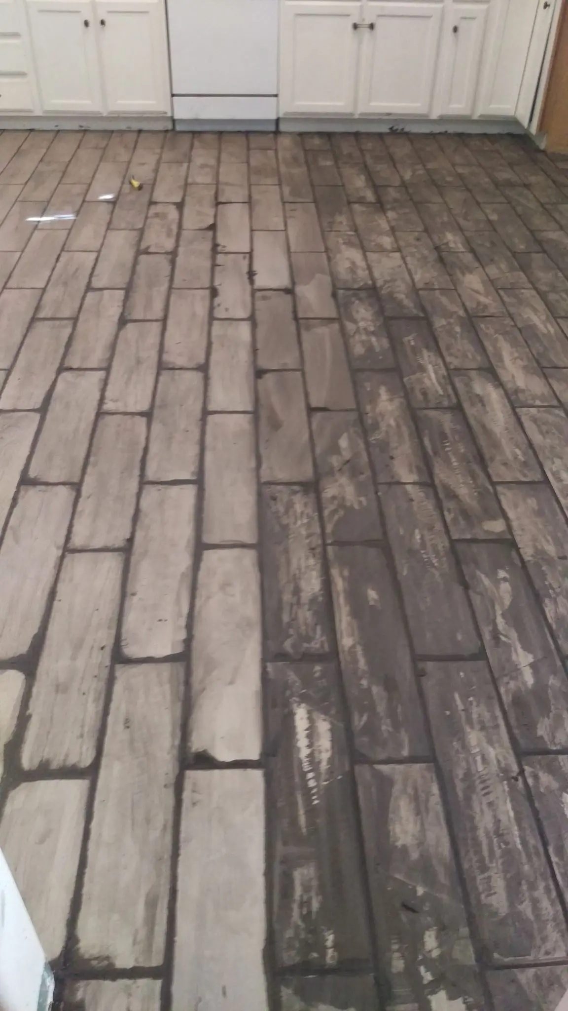 Finished tile flooring
