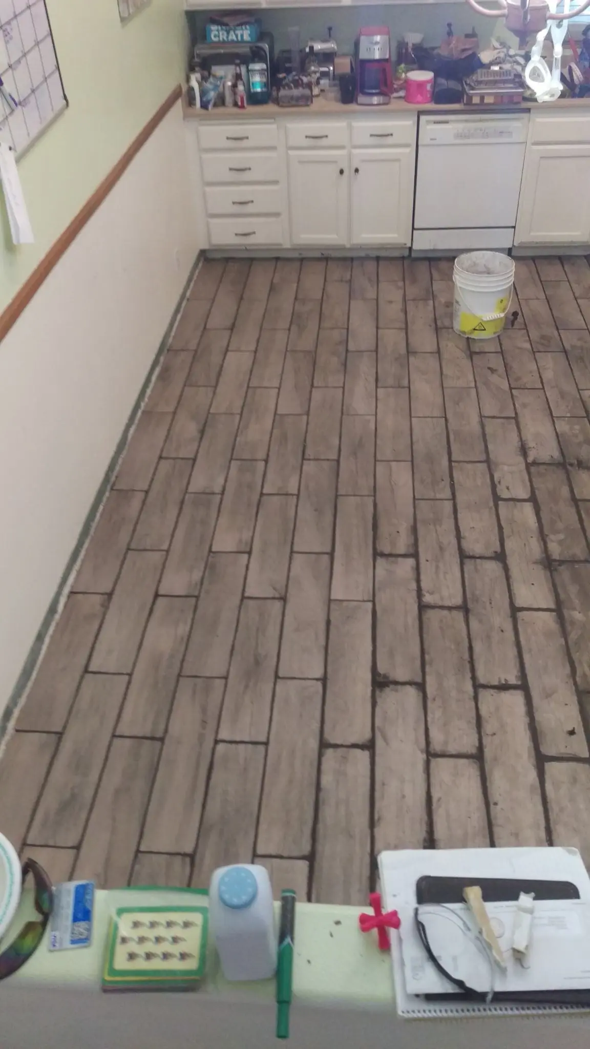 Finished tile flooring