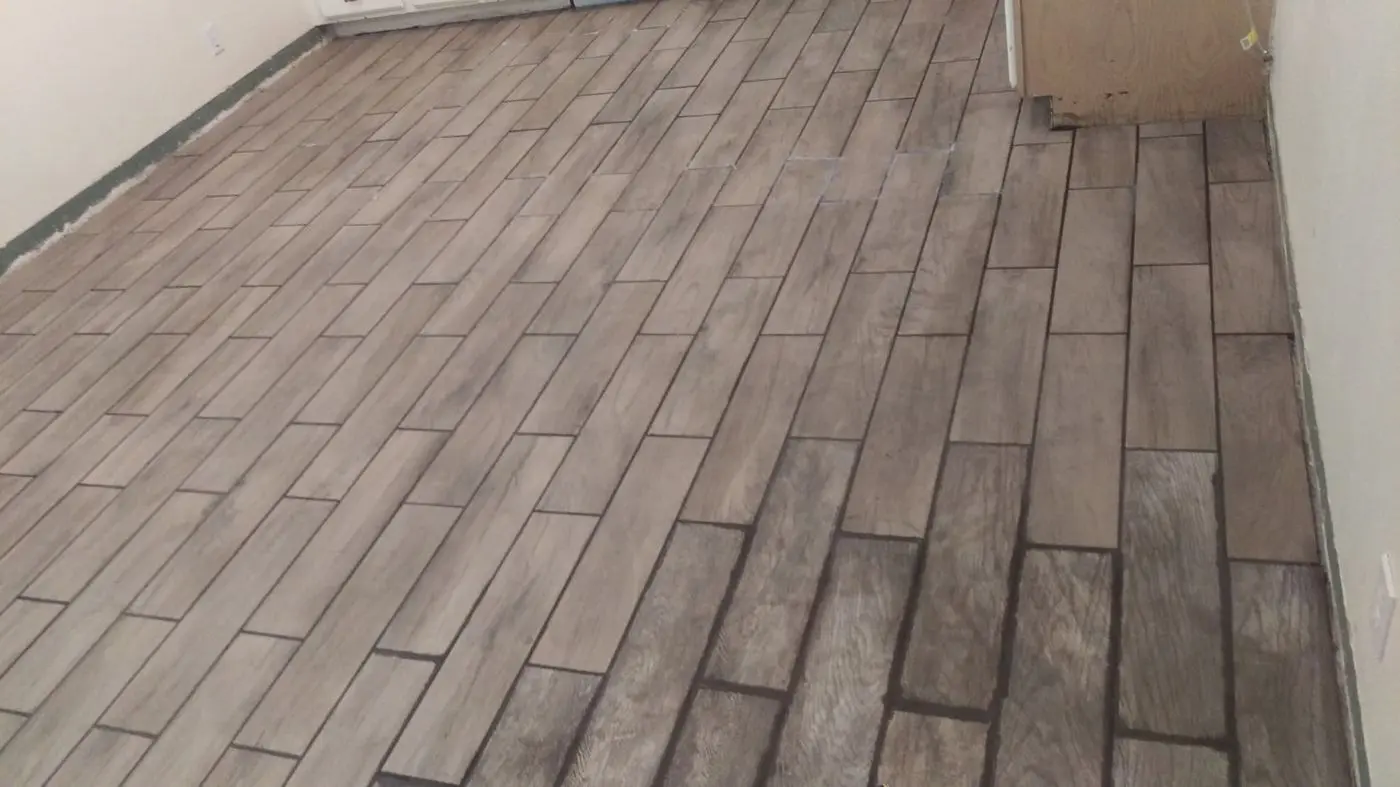 Finished tile flooring