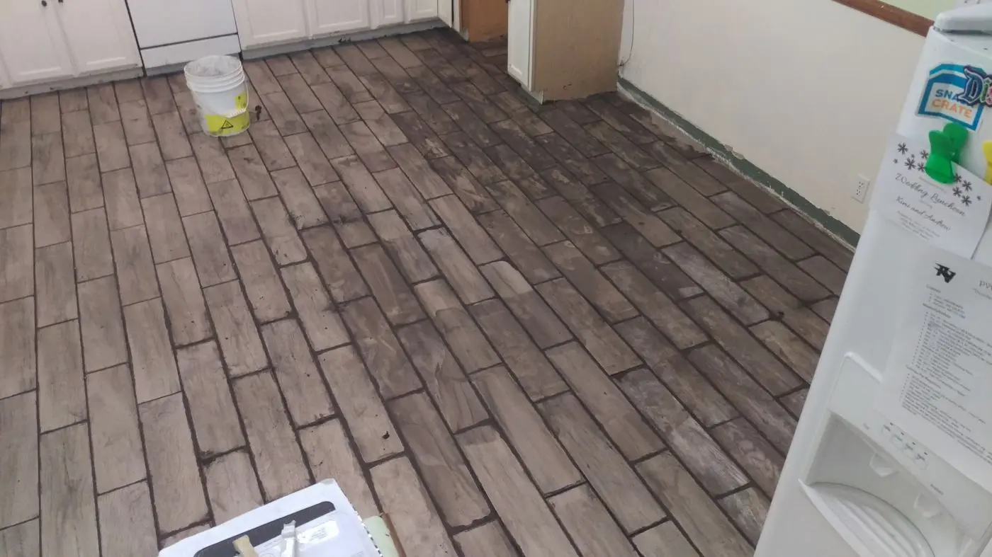 Tile installation, laundry area